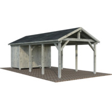 Holzcarport mit Geräteschuppen