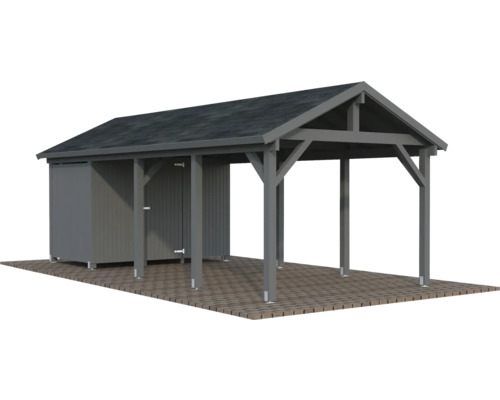 Holzgarage mit Geräteraum