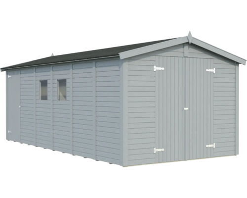 Gartenhaus Palmako Dan 14,7 m² inkl. Fußboden 295 x 573 cm hellgrau