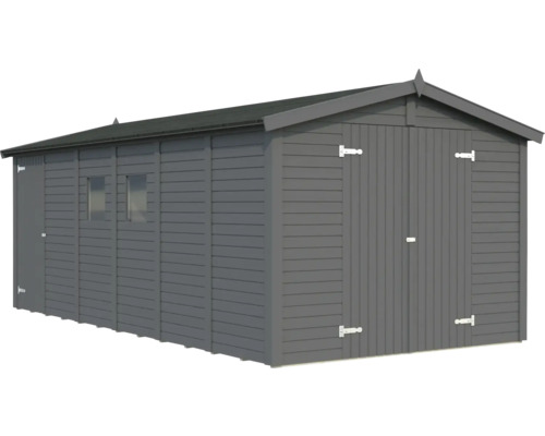 Gartenhaus Palmako Dan 14,7 m² inkl. Fußboden 295 x 573 cm dunkelgrau