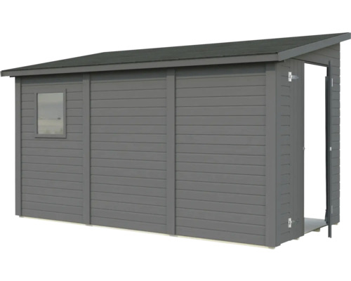 Gartenhaus Palmako Mia 5,4 m² inkl. Fußboden 354 x 178 cm dunkelgrau