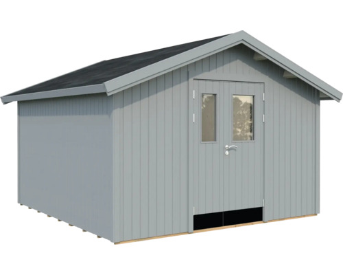 Gartenhaus Palmako Lucas 12,1 m² inkl. Fußboden 392 x 404 cm hellgrau