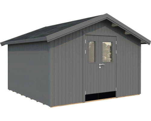 Gartenhaus Palmako Lucas 12,1 m² inkl. Fußboden 392 x 404 cm dunkelgrau