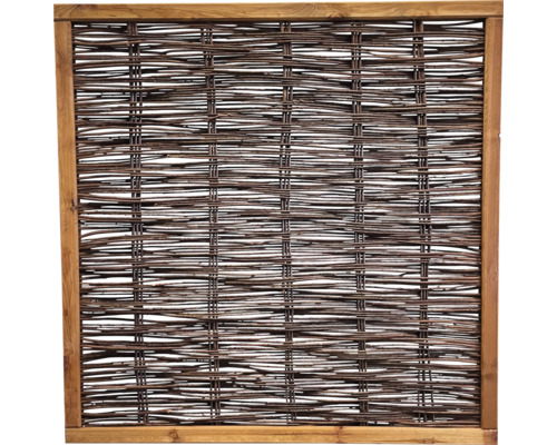 Dekoratives Flechtelement mit Holzrahmen für den Garten