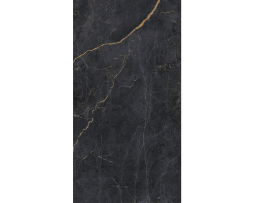 Duschrückwand Breuer 2100x1250x3 mm Dekor Marmoroptik schwarz kupfer seidenmatt Dunkle Bodenfliese mit Marmoroptik und goldenen Adern