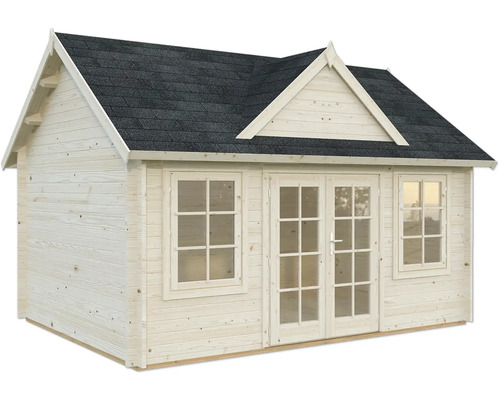 Holzgartenhaus mit Doppeltür und Fenstern