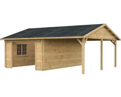 Holzgartenhaus mit Anbau
