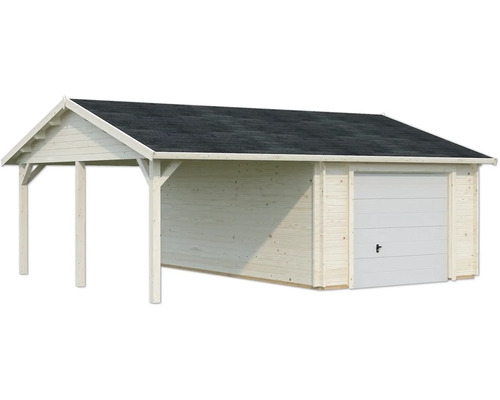 Holzgarage mit Carport Anbau