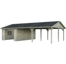 Holzgartenhaus mit Carport