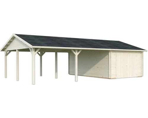 Holzgarage mit Carport für den Außenbereich