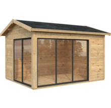 Gartenhaus aus Holz mit Glasfront