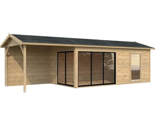 Gartenhaus Palmako Amanda 17,1+7,8 m² Slide Plus inkl. Fußboden 917 x 340 cm tauchgrundiert braun Gartenhaus Palmako Amanda 17,1+7,8 m² Slide Plus inkl. Fußboden 917 x 340 cm tauchgrundiert braun