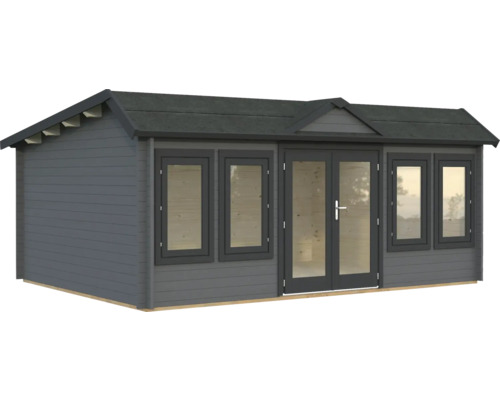 Gartenhaus Palmako Claudia Pent 19,4 m² inkl. Fußboden 578 x 425 cm dunkelgrau-anthrazit
