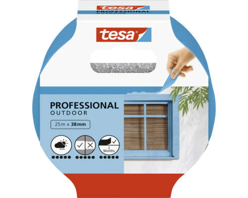 Maler-Krepp Tesa Precision Outdoor 38 mm x 25 m Tesa Professional Outdoor Klebeband, 25 Meter mal 38 Millimeter