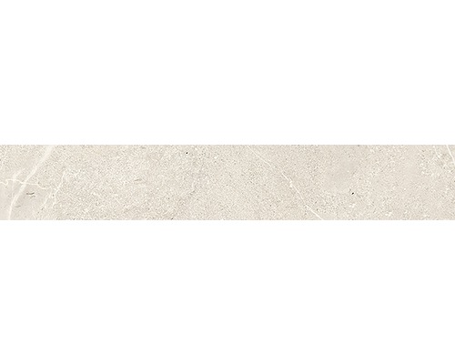Feinsteinzeug Sockelfliese Anden Bone matt 10x60 cm Detailaufnahme einer Bodenfliese in Steinoptik.