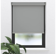 Graues Rollo am Fenster mit Kettenzug