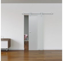 Schiebetür aus Glas mit Beschlägen in einem hellen Raum