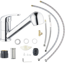 Küchenarmatur mit herausziehbarer Brause und Montagezubehör