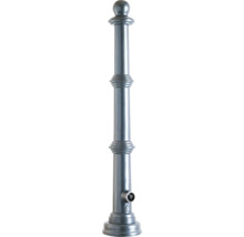 Alu-Stilpoller anthrazitgrau beschichtet (Eisenglimmer), ca. 900 mm Überflur, Aluminiumguß mit Stahlrohrkern mit 2 Ösen ortsfest