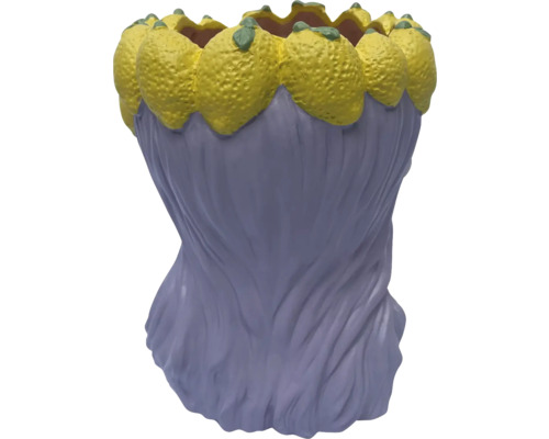 Blumentopf mit Zitronenmuster
