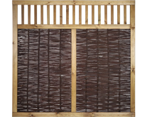 Sichtschutzzaun aus Holz und Weide