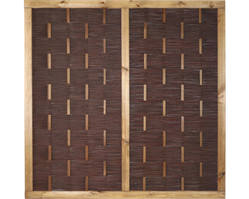 Sichtschutzelement aus Weide mit Holzrahmen