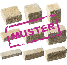 Musterauswahl an Mauersteinen für den Gartenbau