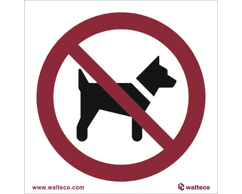 Verbotsschild Walteco "Hundeverbot" zum Aufkleben 90x90 mm