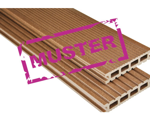Handmuster Futura Hohlkammerprofil braun mattiert 26x145x300 mm