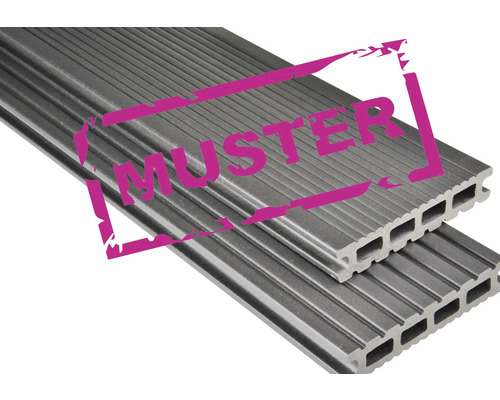 Handmuster Futura Hohlkammerprofil mattiert 26x145x300 mm dunkelgrau