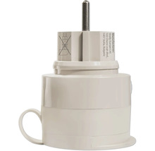 Weißer Steckdosenadapter mit Schutzkontaktstecker