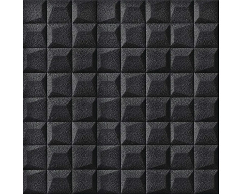 Schwarze 3D-Wandpaneele mit quadratischem Muster