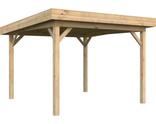 Holzcarport mit Flachdach