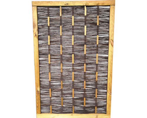 Holzzaun mit Weidengeflecht