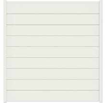 Sichtschutzelement aus Holz mit horizontalen Lamellen