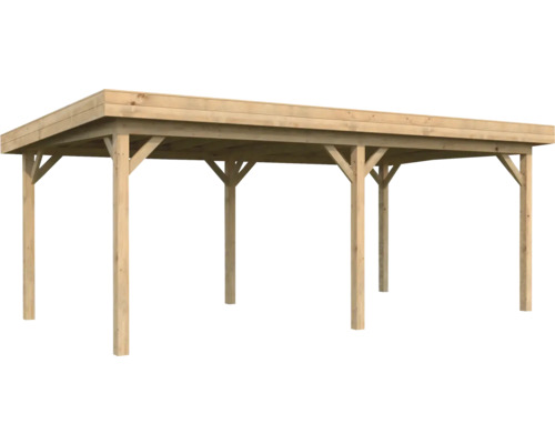 Holzcarport mit Flachdach für den Außenbereich