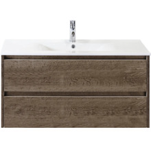 Waschtischunterschrank mit zwei Schubladen und Aufsatzwaschbecken