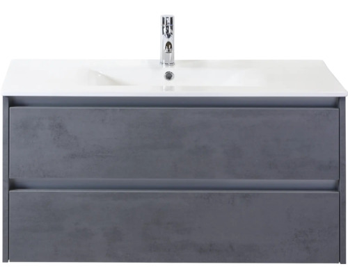 Waschtischunterschrank mit zwei Schubladen und Waschbecken