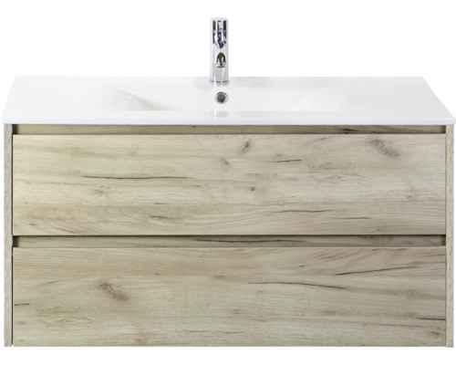 Waschtischunterschrank mit zwei Schubladen und Waschbecken