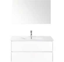 Waschtisch mit Spiegel und Armatur