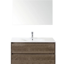 Waschtischkombination mit Unterschrank, Waschbecken und Spiegel