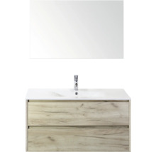 Waschtisch mit Spiegel und zwei Schubladen