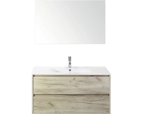 Waschtisch mit Spiegel und zwei Schubladen