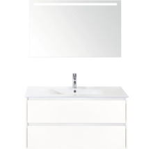 Waschtisch mit Spiegel und zwei Schubladen