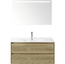 Waschtischkombination mit Spiegel und zwei Schubladen