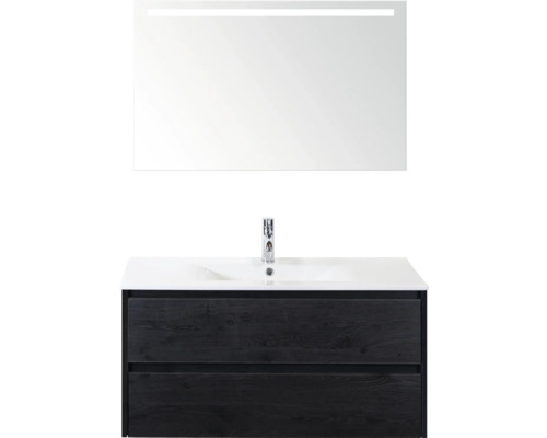 Waschtisch mit Spiegel und Beleuchtung für das Badezimmer