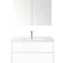 Waschtischkombination mit Spiegelschrank und zwei Schubladen