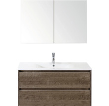 Waschtisch mit Spiegel, Waschbecken und zwei Schubladen