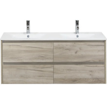 Waschtischunterschrank mit zwei Waschbecken und vier Schubladen