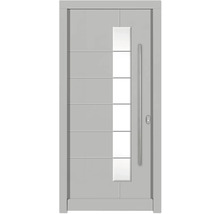 Moderne Haustür mit Glaselement und Griff